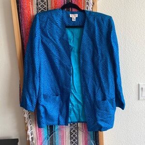 Vintage 80s Silk ST Gillian Silk Blazer